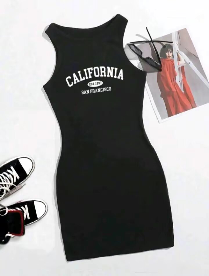 Robe Évasée sans Manches Femme