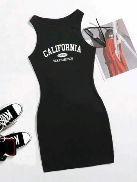 Robe Évasée sans Manches Femme