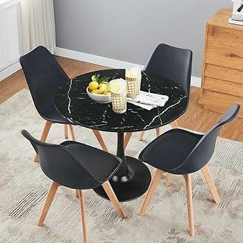 Table ronde en marbre noir