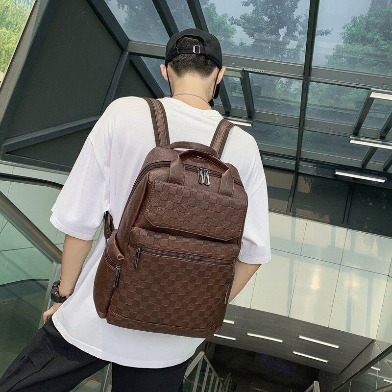 Quality leather travel laptop bag school backpack