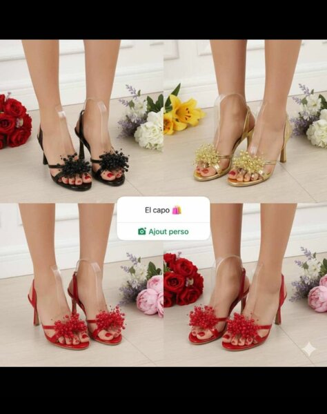 Sandales à talons fleuries