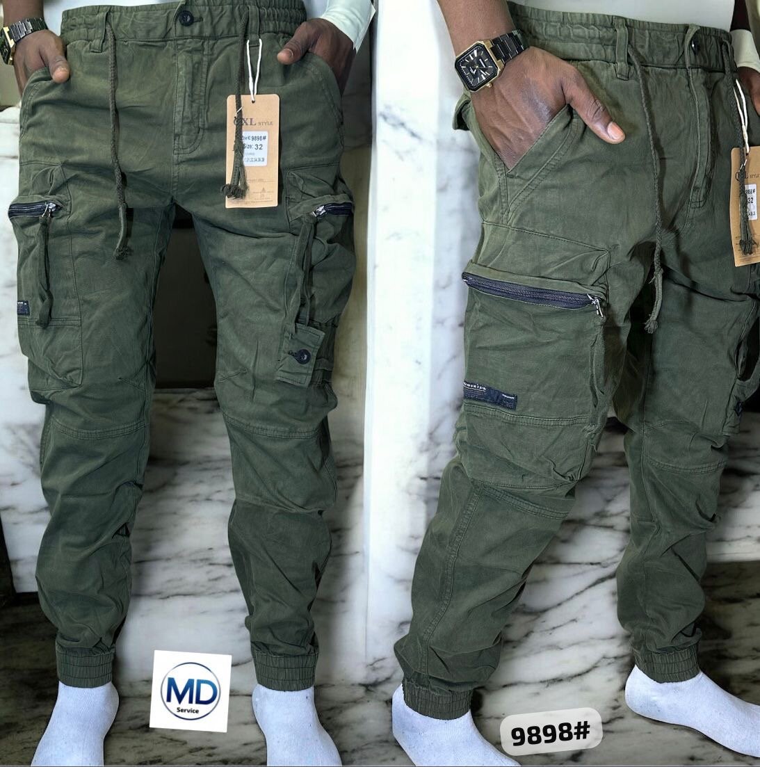 Pantalon cargo homme kaki