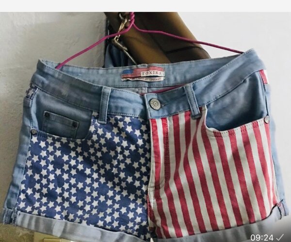 Shorts en jean drapeau USA