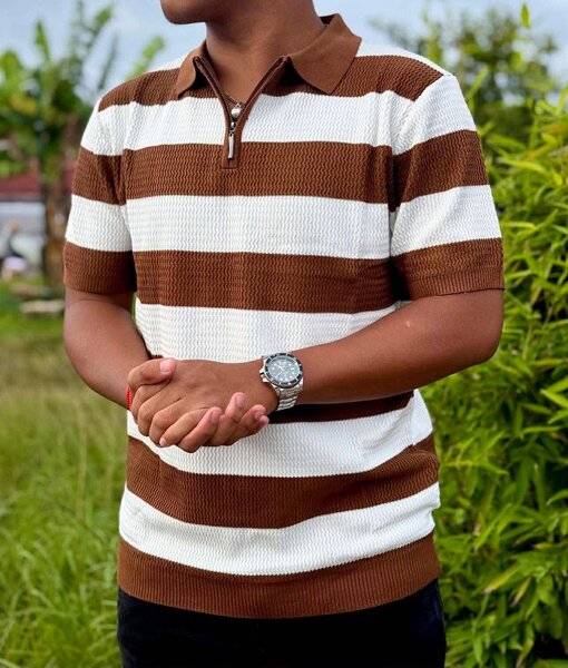 Polo à rayures chic