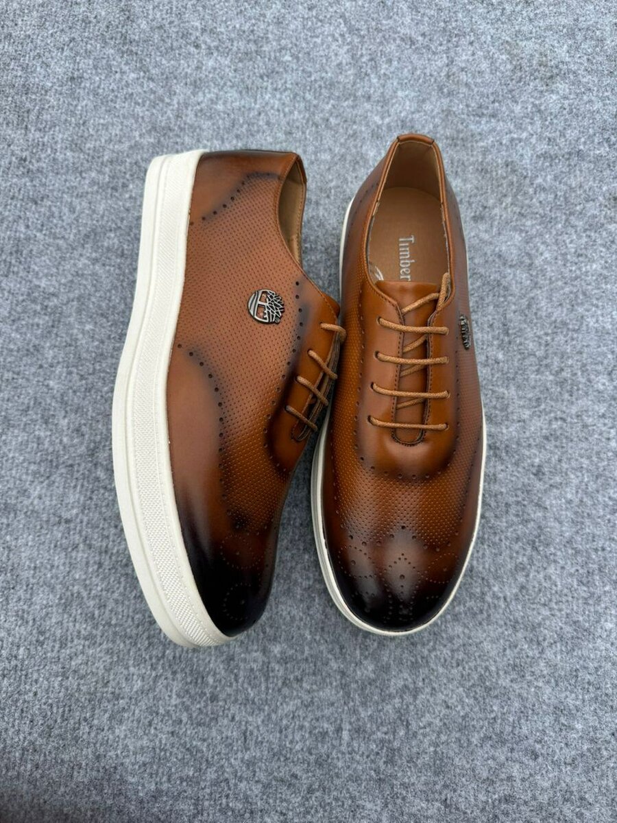 Chaussures Derby en cuir marron