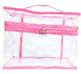 CUSTOMIZE Pack Of 2 cosmetic box 8X5X5 INCH Makeup Storage Bag | Makeup Brushes Bag & Toiletries Organizers with Full of Storage | Cosmetic Brush Kit | Make Up Bags Pouch with Zipper for Travelling | Multipurpose Traveling Cosmetic Bags for Women