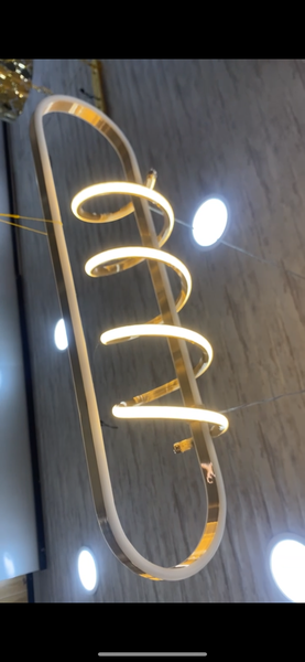 Lampe spirale en néon LED doré