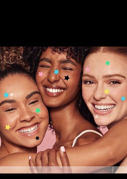 Étoiles adhésives visage colorées