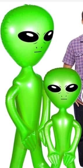 Jouet d'alien gonflable, vert,