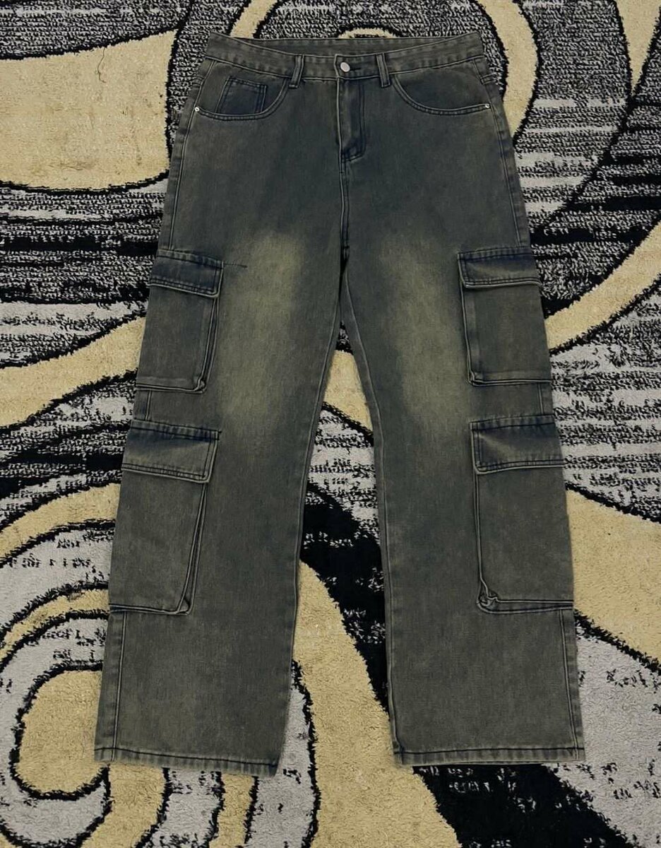 Pantalon cargo en denim multi-poches