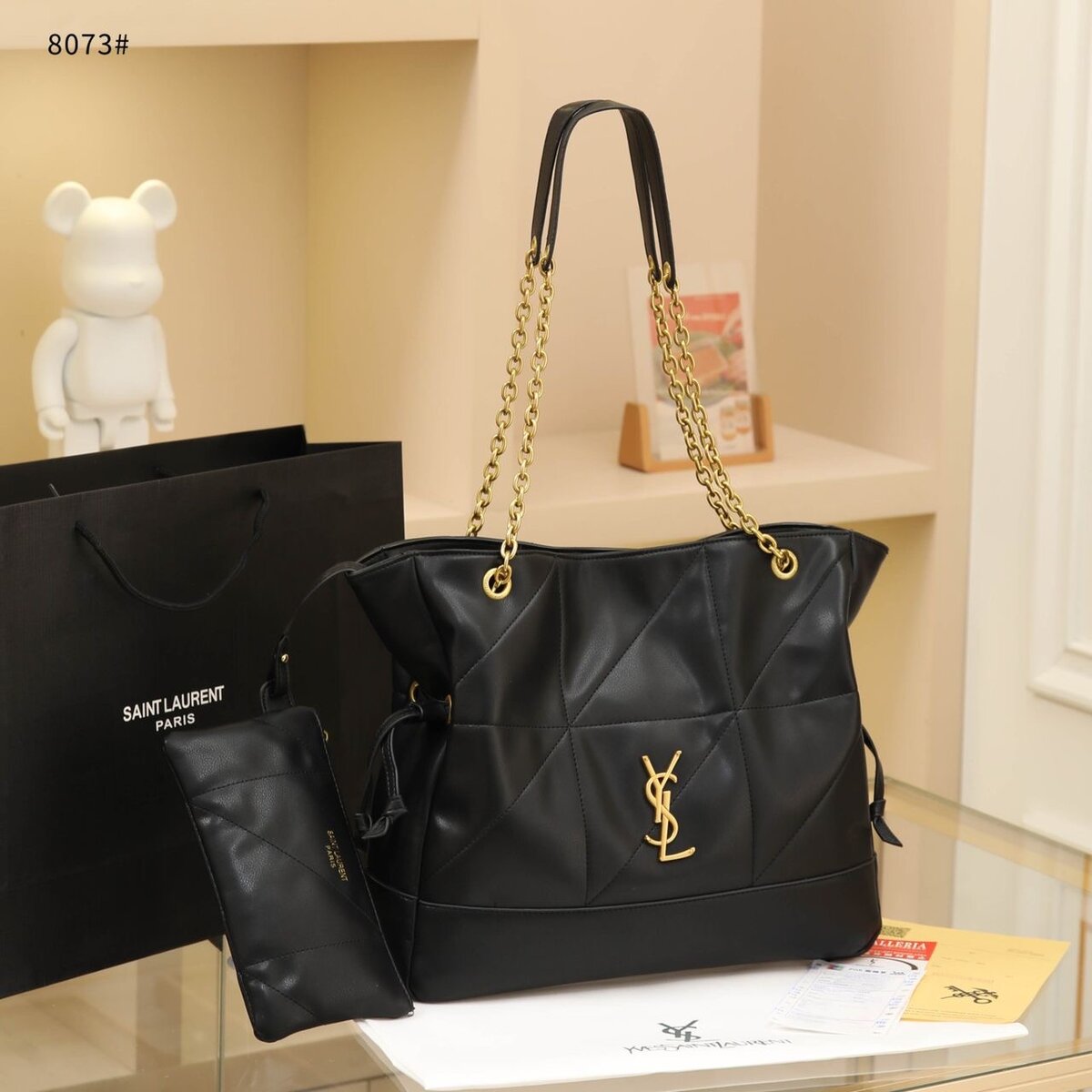 Sac à main en cuir noir luxe