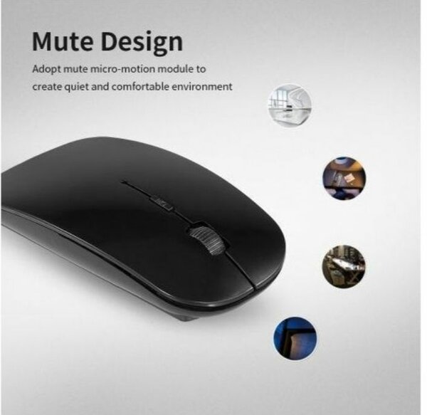Souris sans fil 2.4G- noir brillant