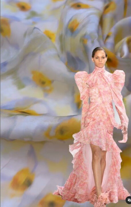 Красивая лёгкая ткань Тенсель батист с узором для пошива одежды