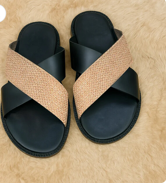 Sandales croisées en cuir