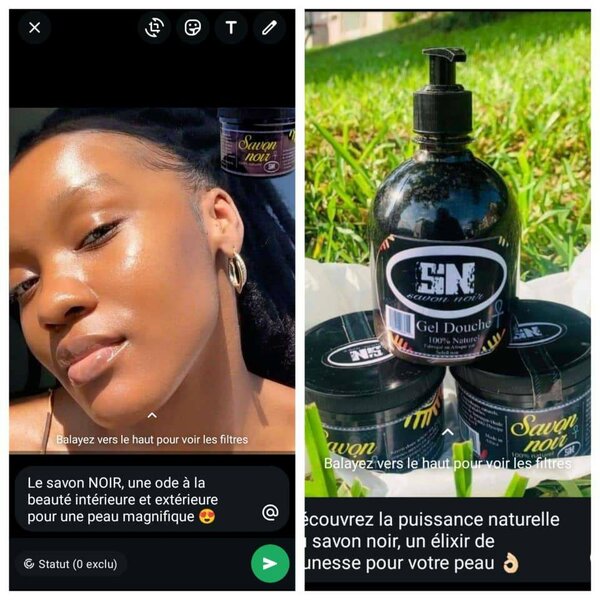Savons noir et 1 gel douche