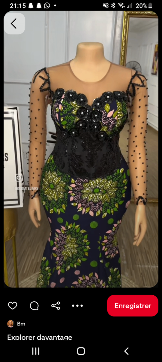 Robe élégante en wax brodé