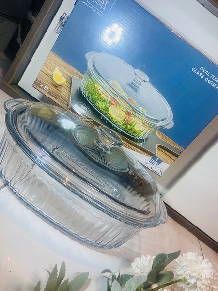 Oval Tempered Glass Casserole 2.8L