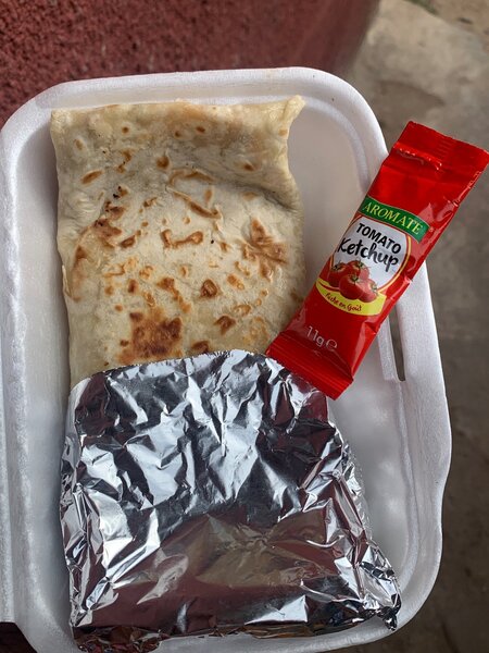 Tacos chaud avec ketchup