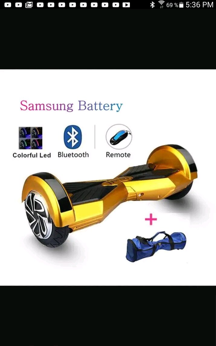 Hoverboard doré Bluetooth