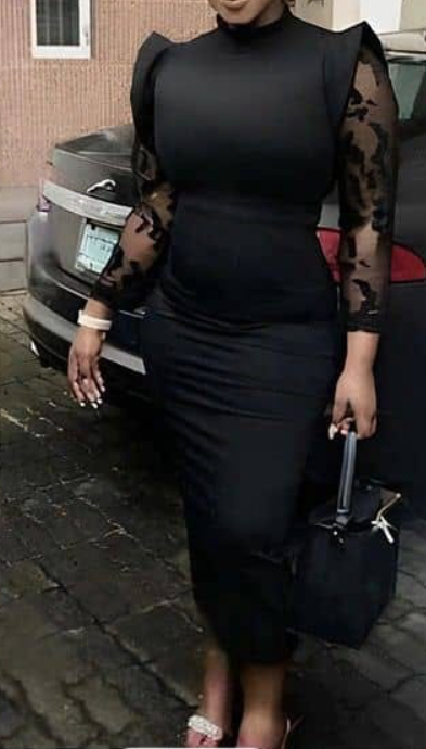 Long sleeves black dress