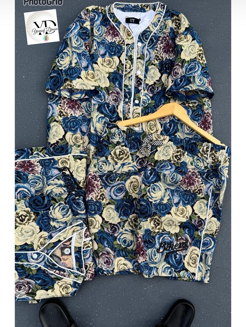 Pyjama floral en satin