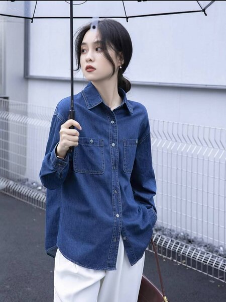 Джинсовая рубашка Размер стандарт до 52-размера