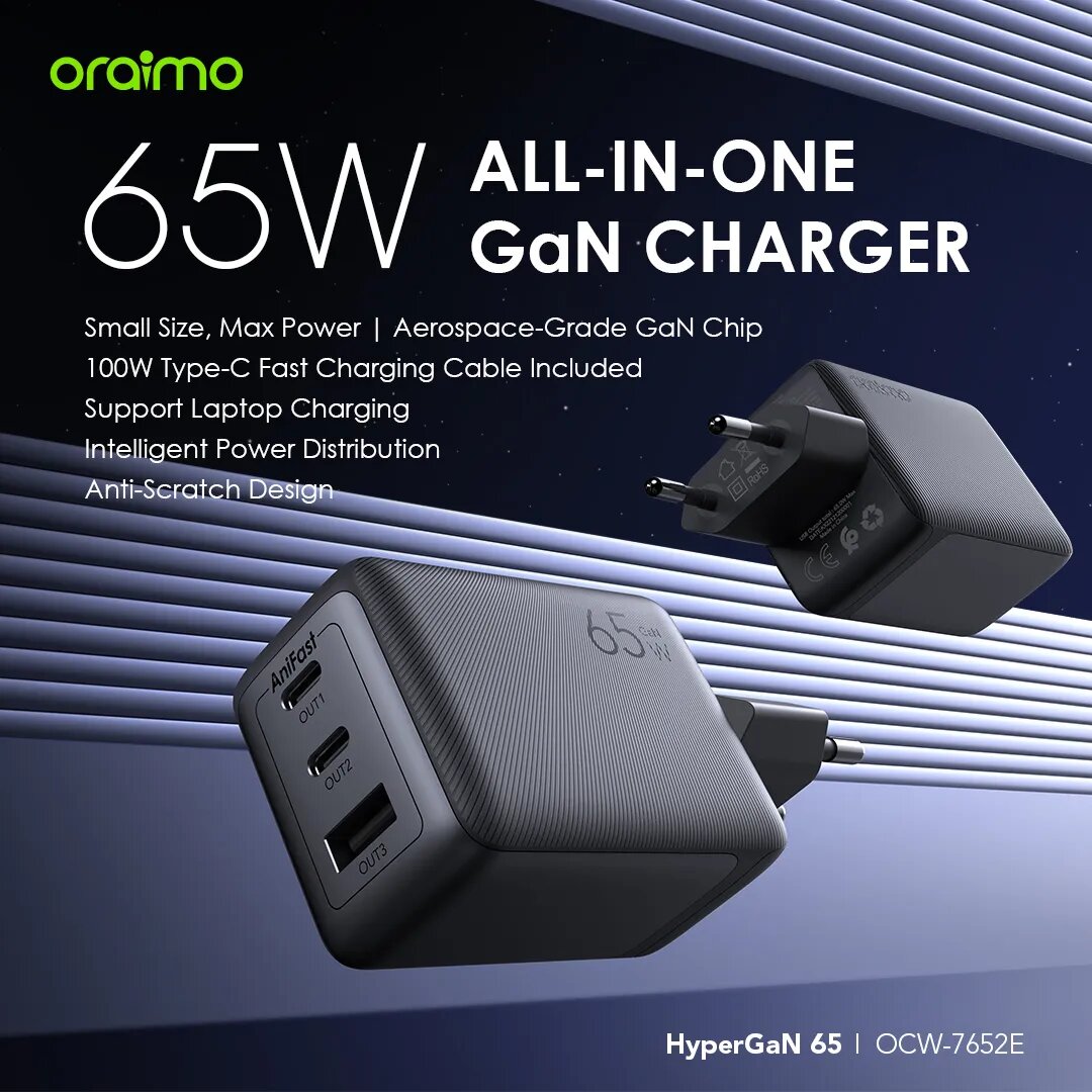 Chargeur HyperGaN 65W All-in-One