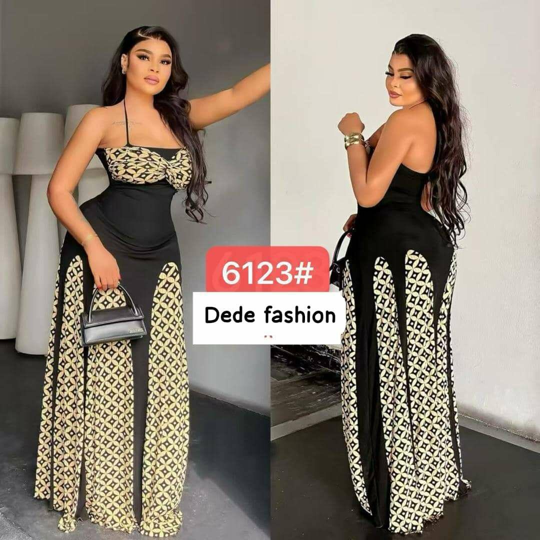 Robe élégante noire et dorée