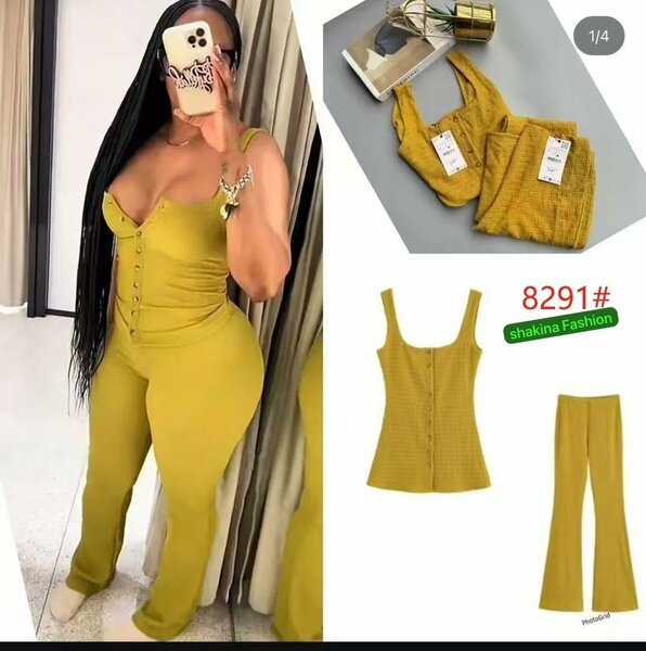 Ensemble Femme Jaune Élégant