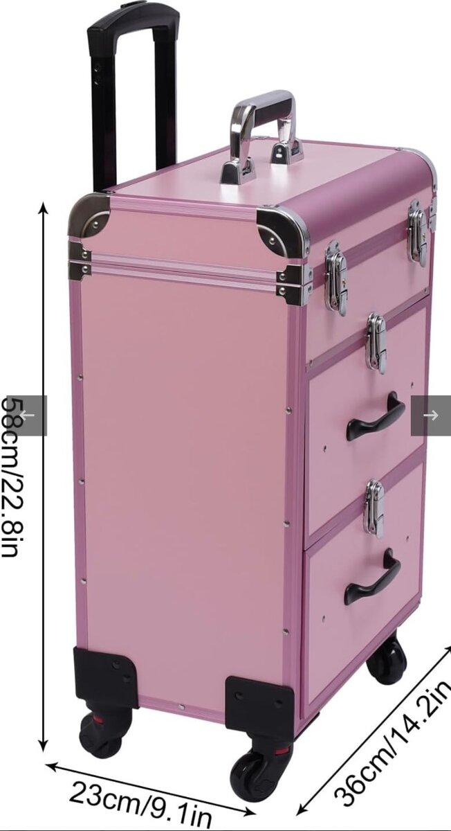 Trolley maquillage rose