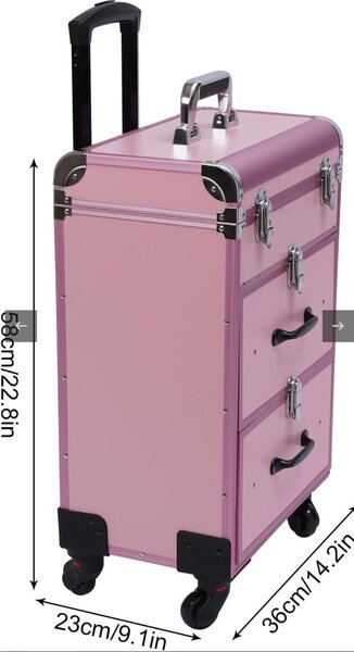 Trolley maquillage rose