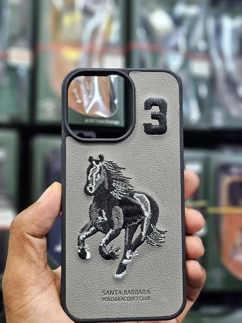 Ladder embroidery iPhone pouch