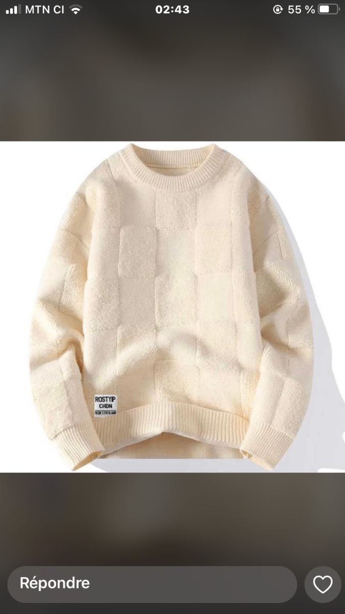 Pull en laine beige