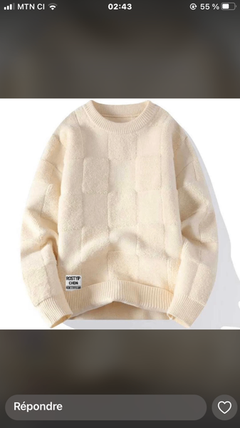 Pull en laine beige