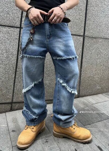 Jeans mode déchirée rétro