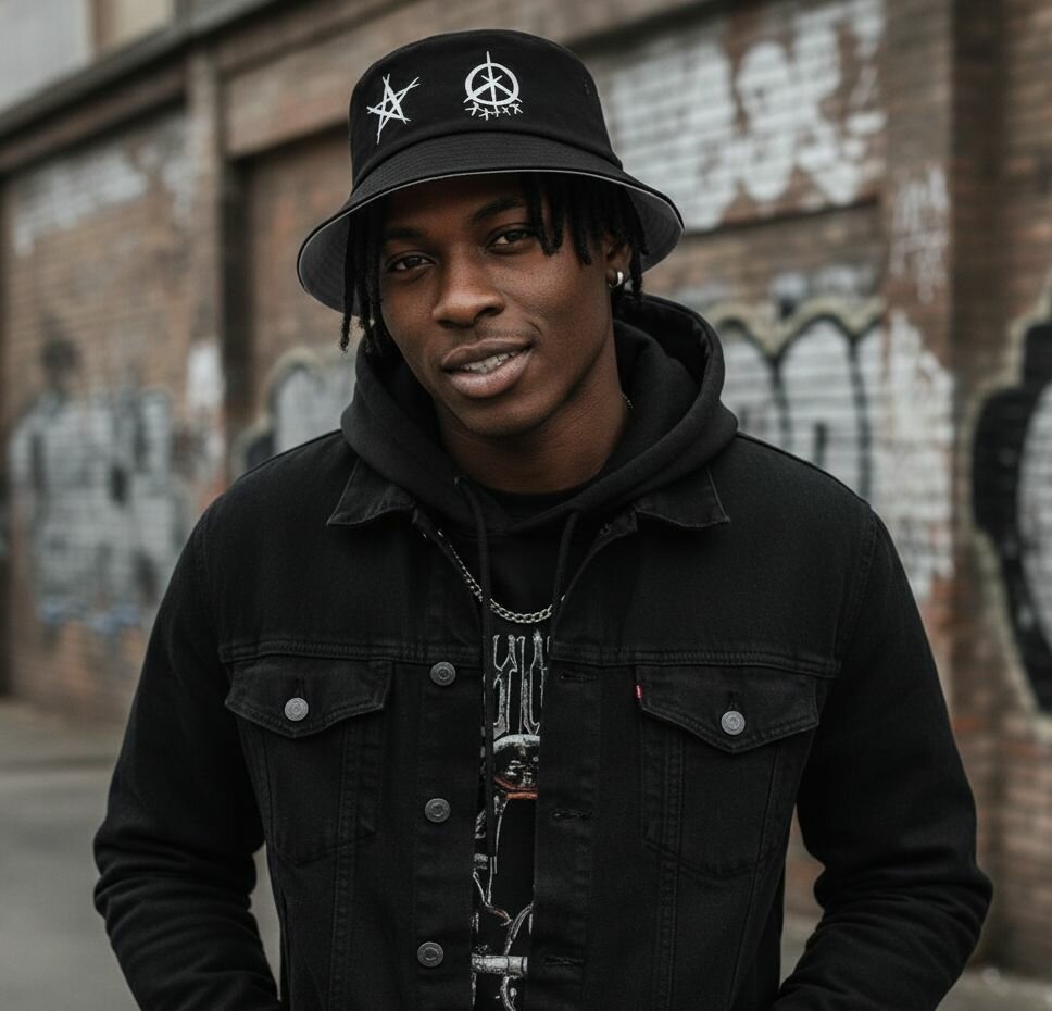 Chapeau Bob Noir Graphique