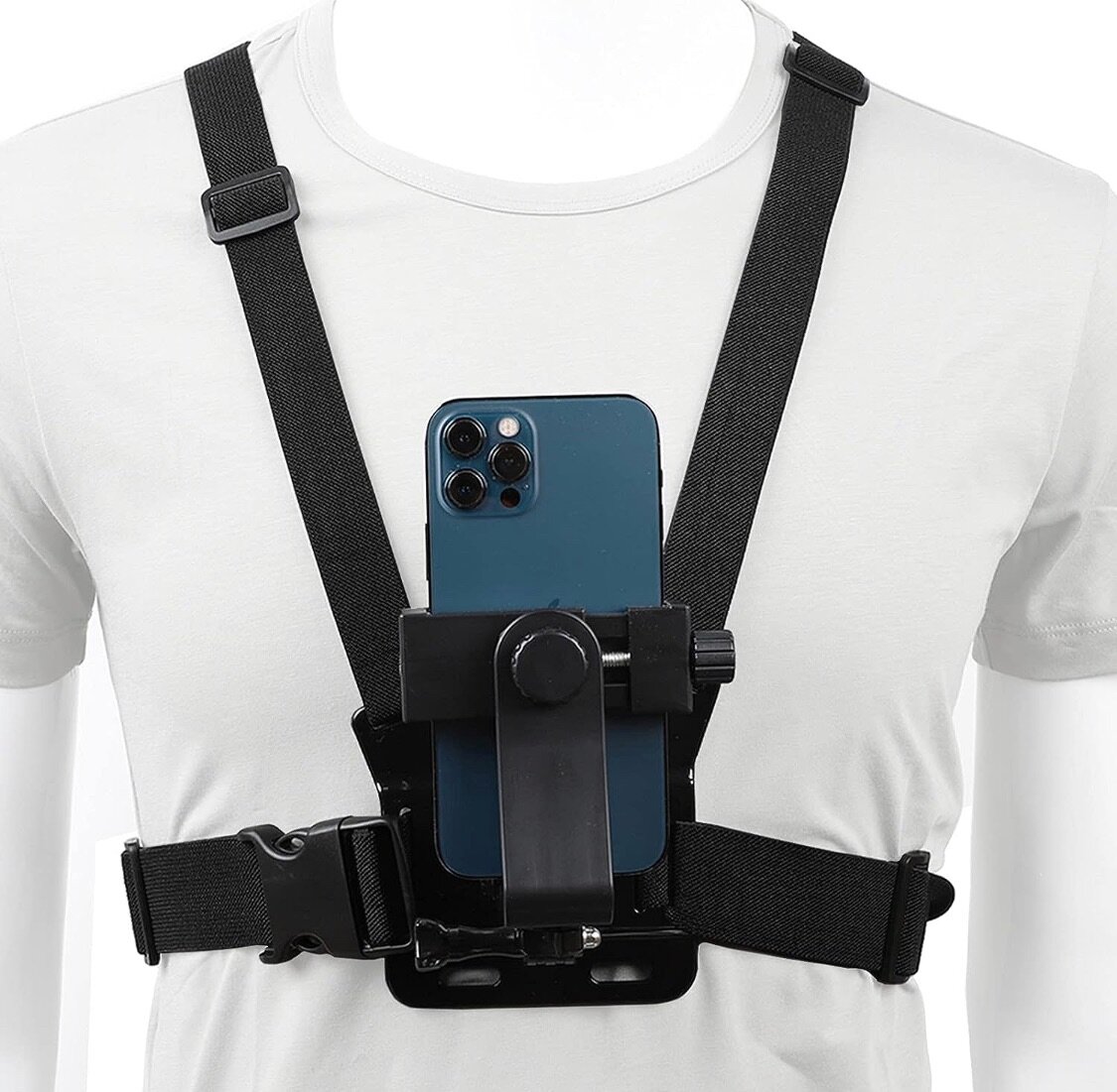 Phone & camera holder chest strap