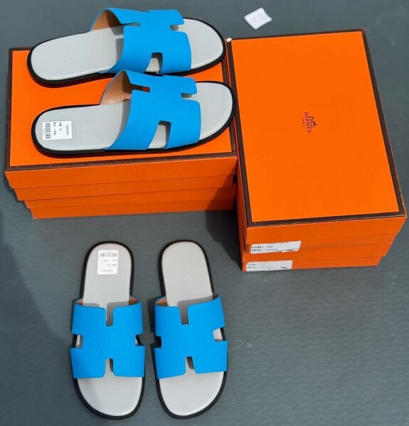 Sandales en cuir bleu pour hommes