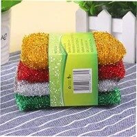 4 Pieces Dish wash sponge pad scourer nylone wire sponge