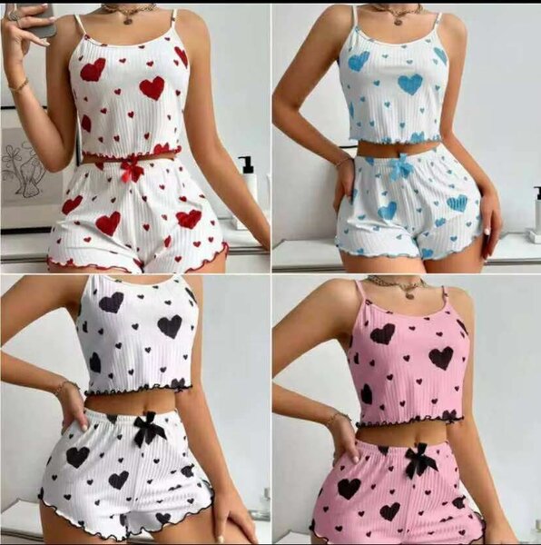 Pyjama d'été femme cœur