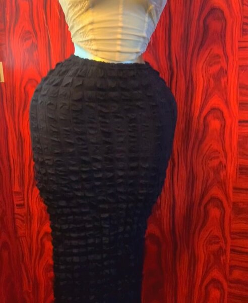 Jupe Élastique Noire Texturée