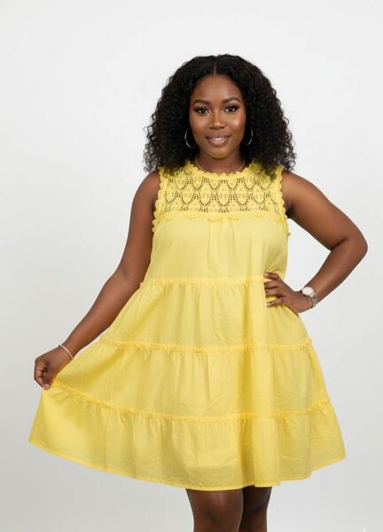 Robe d'été jaune femme