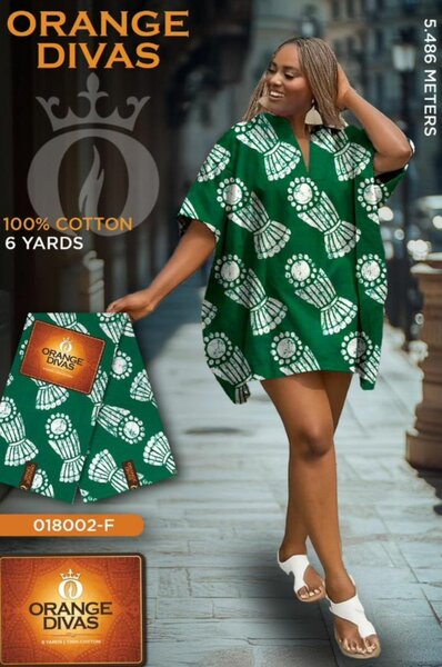 Tissu Coton Imprimé Vert