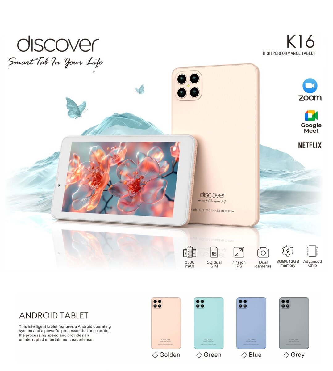 Tablette Android Discover K16