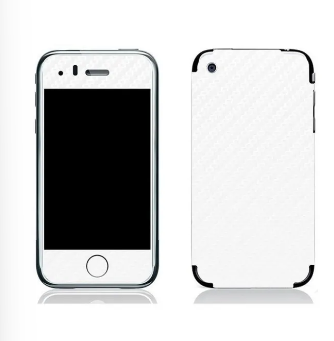 Iphone 3Gs White Carbon Fiber Texture Mobile Skin