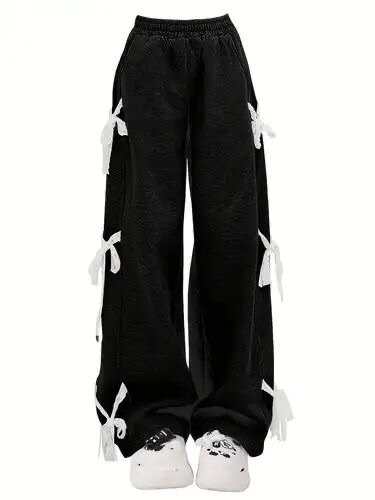 Pantalons larges à nœuds élégants