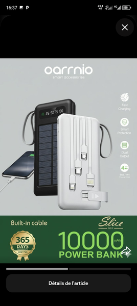 Oarrnio Power Bank 10000mAh Portable