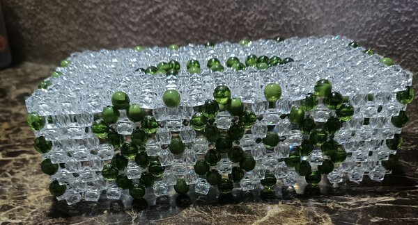 Boîte à Mouchoirs en Perles Élégante