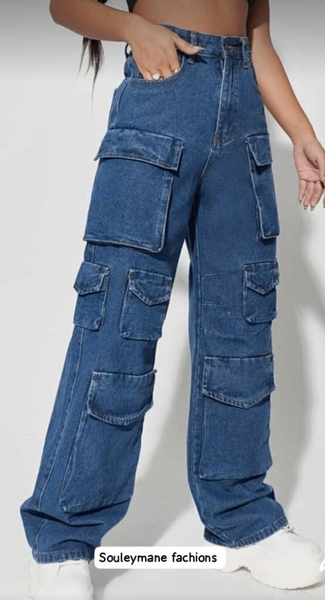 Jeans cargo à poches multiples