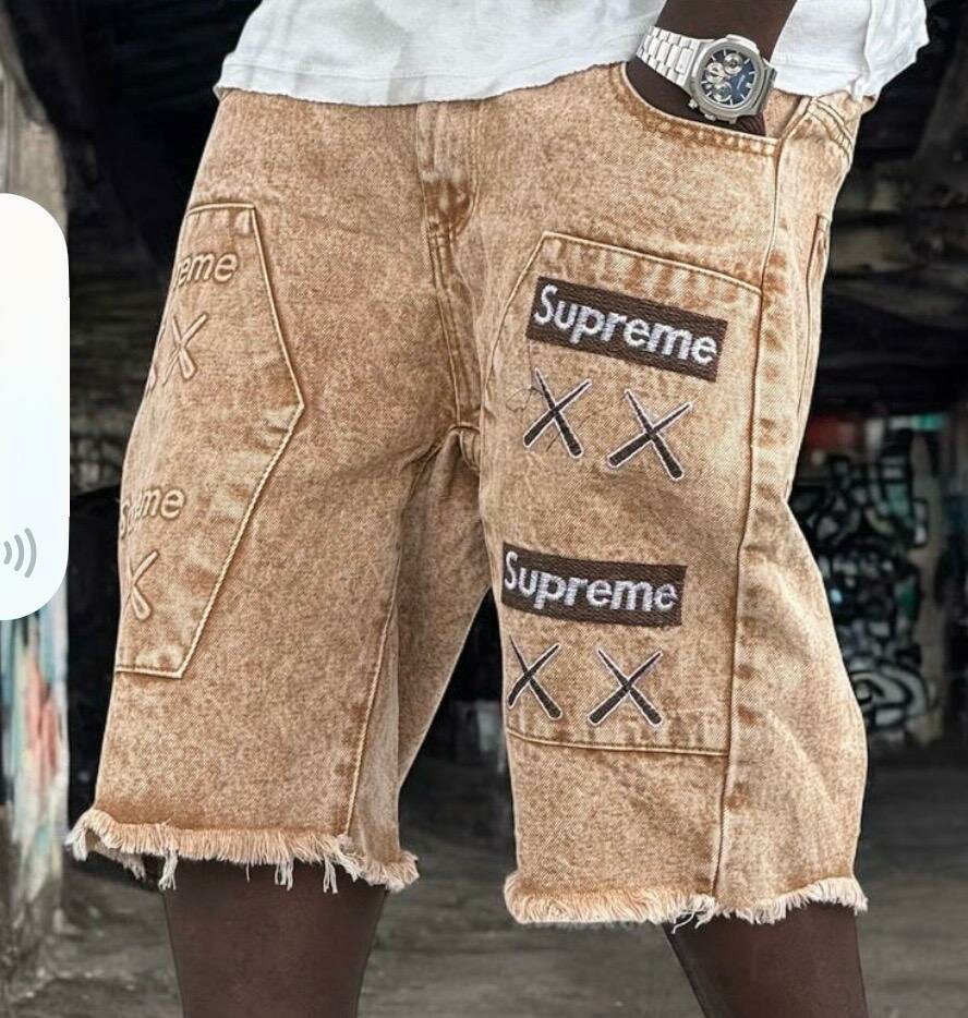 Shorts cargo en denim pour homme